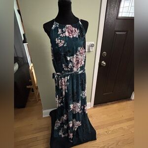 City Chic Green and Pink Maxi Dress